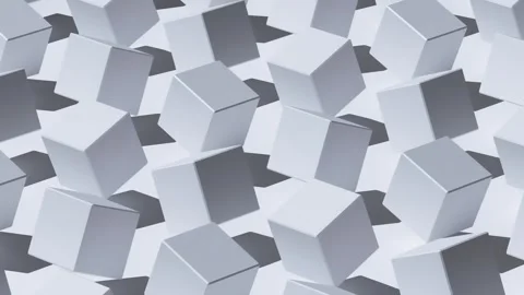 3d render looping abstract geometric motion background. Rotating white cubes. 4K Stock Footage 240336202