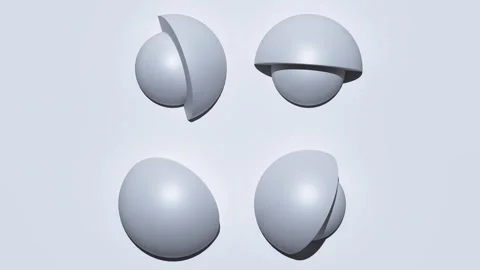 3d render looping abstract geometric motion background. White spheres. 4K Stock Footage 240720008