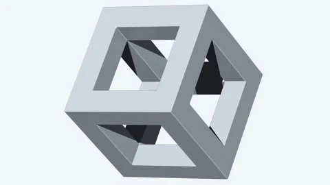 3d render looping abstract geometric motion background. White cube. 4K Stock Footage 241517436