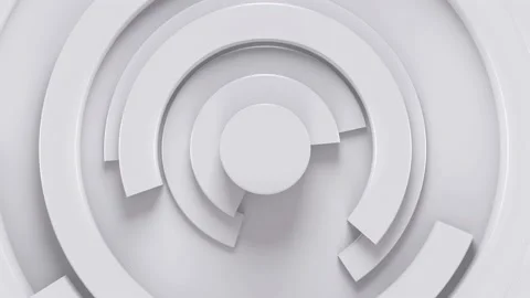 3d render looping background with uneven white porcelain circular rotating slice Vídeo Stock 221923466