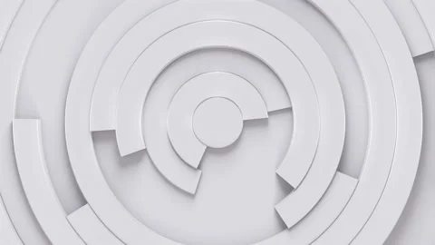 3d render looping background with white porcelain circular slices rotating Stock Footage 221568323