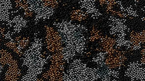 3d render of a lot of sphere particles. Huge amount of non intersecting round Stock Illustration