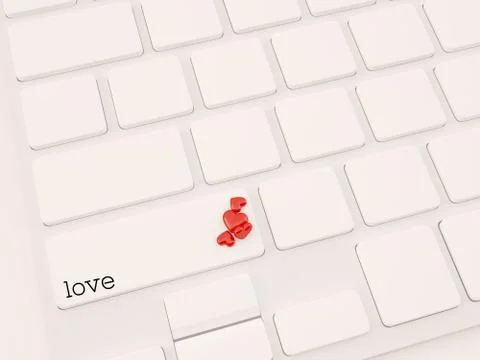 3d render love concept key Stock Illustration