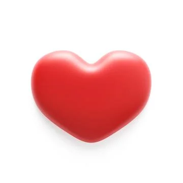 3d render love heart. Red heart isolated on white background. St valentine's  Stock Illustration
