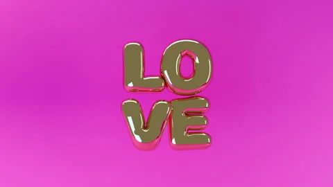 3D render of LOVE letters in the form of inflated balloons hanging in the air Stock Footage 260750966