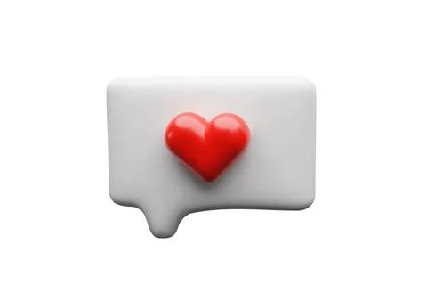 3d render love speech bubble Stock Illustration