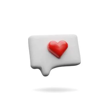 3d render love speech bubble 2 Stock Illustration