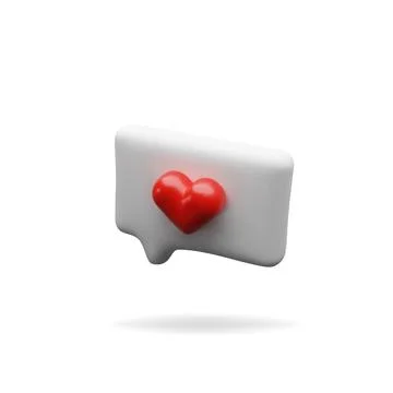 3d render love speech bubble 3 Stock Illustration