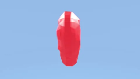 3d render low poly heart rotation Stock Footage 167542546