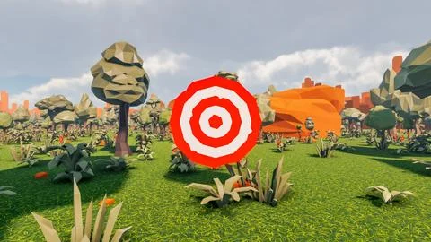 3D Render low Polygon background with natural landscape Forest scenery and .. Stock Illustration