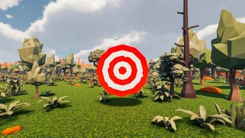 3D Render low Polygon background with natural landscape Forest scenery and .. Stock Illustration