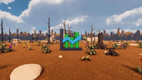 3D Render low Polygon background with natural landscape scenery and growth .. 스톡 일러스트