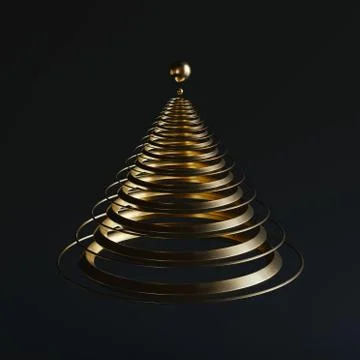 3D render Luxury christmas tree abstract Minimalism background Stock Illustration