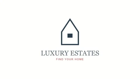 3D render of luxury estates logo creating elegant real estate background Stock Footage 335207241