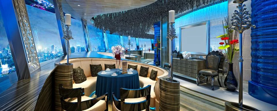 3d render of luxury hotel reception lobby イラスト素材