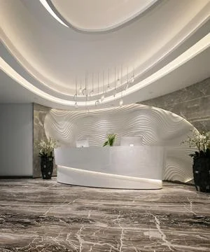 3d render of luxury hotel reception lobby Stock Illustration