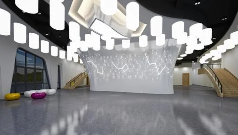 3d render of luxury hotel reception lobby Stock Illustration
