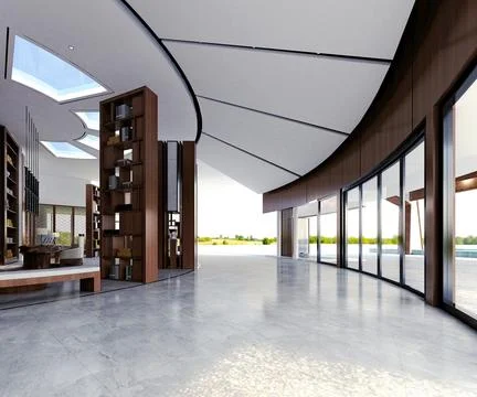 3d render of luxury hotel reception lobby Stock Illustration