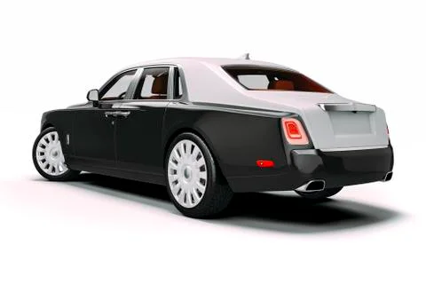 3d render of luxury limousine car on white background Stock Illustration
