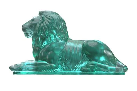 3D render of lying crystal translucent sculpture isolated on white Stock Illustration