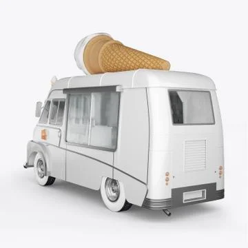 3D render machines for ice cream on a white background Stock Illustration