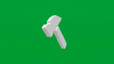 3D render of machinist's hammer icon on chroma key green screen background Stock Footage 335459584