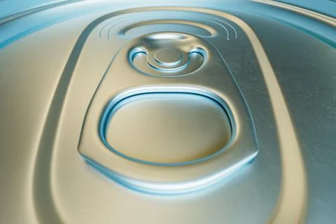 3d render of macro shot of aluminum can lid Stock Illustration