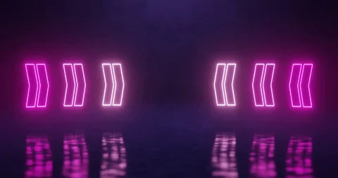 3d render, magenta flashing arrows, zoom in video Stock Footage 122638276