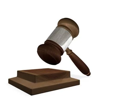 3d render magistrates gavel and block Illustrazione stock