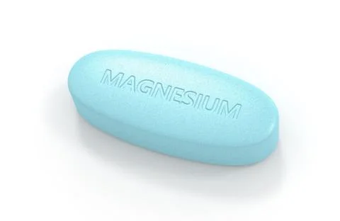 3d render of magnesium pill over white Stock Illustration