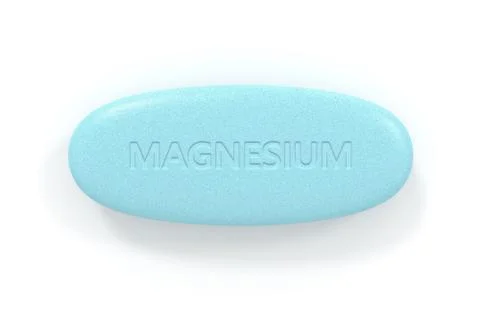3d render of magnesium pill over white Stock Illustration
