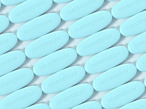 3d render of magnesium pills Stock Illustration