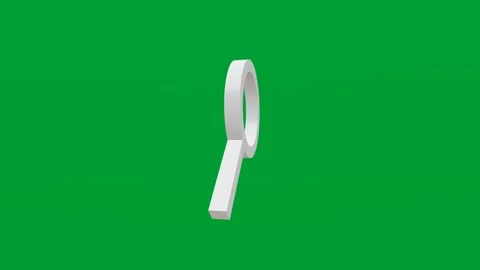 3D render of magnifying glass icon on chroma key green screen background Stock Footage 335459468