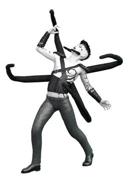 3D Render of Male gothic black spider イラスト素材