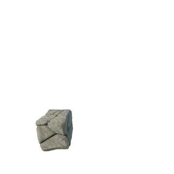 3D render of a mall gray stone block isolated on a white background Stock Illustration