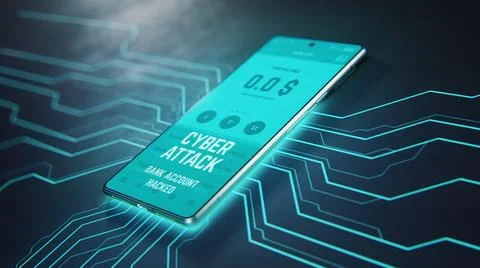 3D Render of malware withdrawing money from bank account 스톡 일러스트