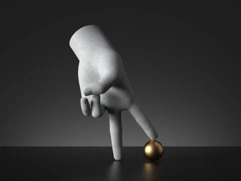 3d render, mannequin hand, ball game. Football metaphor, two fingers イラスト素材