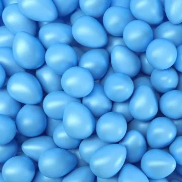 3d render of many Easter eggs in blue Stock Illustration