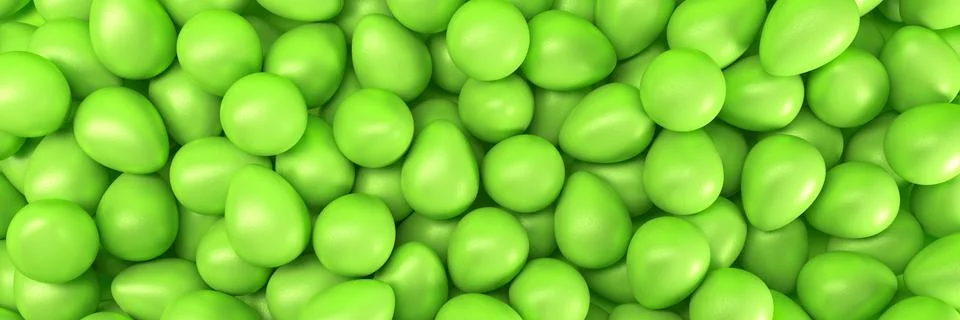 3d render of many Easter eggs in green Stock Illustration
