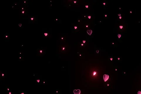 3D Render of many small pink hearts on black background. St Valentine day Stock Illustration
