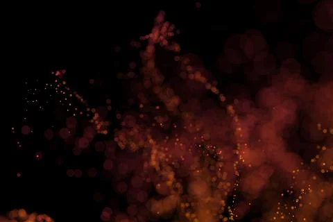 3D Render of many small red and orange particles Stock Illustration