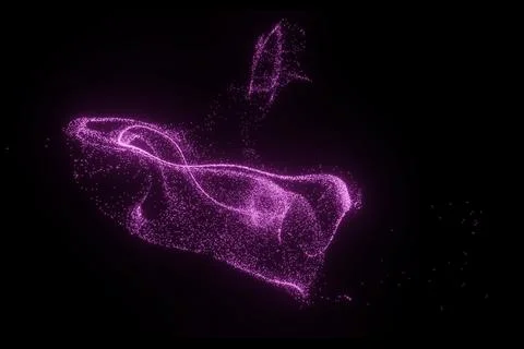 3D Render of many small ultraviolet particles Stock Illustration