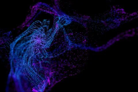 3D Render of many small ultraviolet particles Stock Illustration