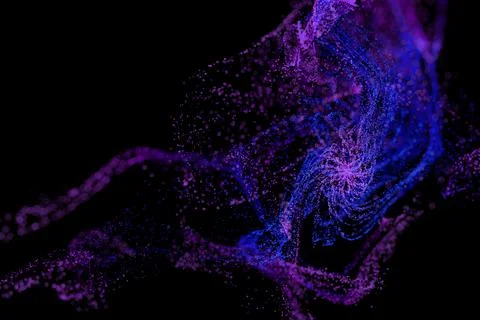 3D Render of many small ultraviolet particles Illustrazione stock