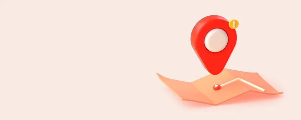 3d render map with local business gps pin location イラスト素材