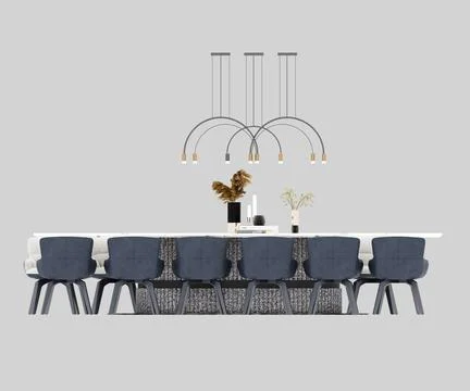 3d render marble dining table Illustrazione stock