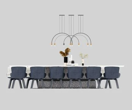 3d render marble dining table Stock Illustration