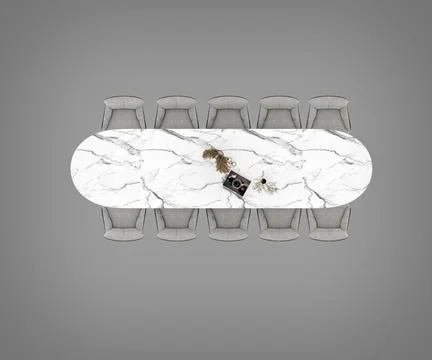 3d render marble dining table Stock Illustration