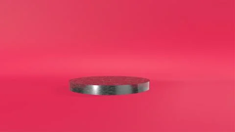 3D Render Marble podiums pastel on pink background. Abstract minimal scene wi Stock Illustration