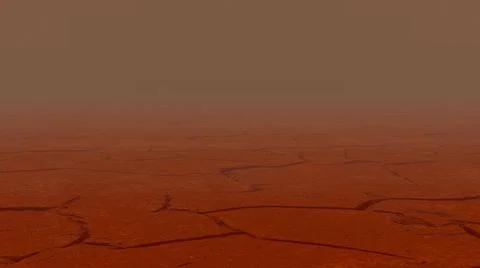 3d render. Martian landscape, the surface of Mars. The planet Mars. Stock Illustration